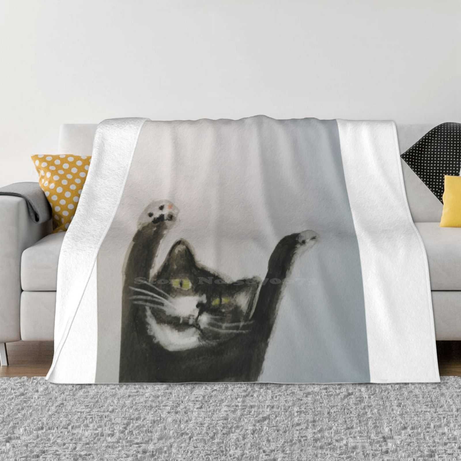 Барри Эванс Кот Мягкое Теплое Свечение Тонкое Одеяло Bemorebarry Barryevans Barrythecat 30x40in