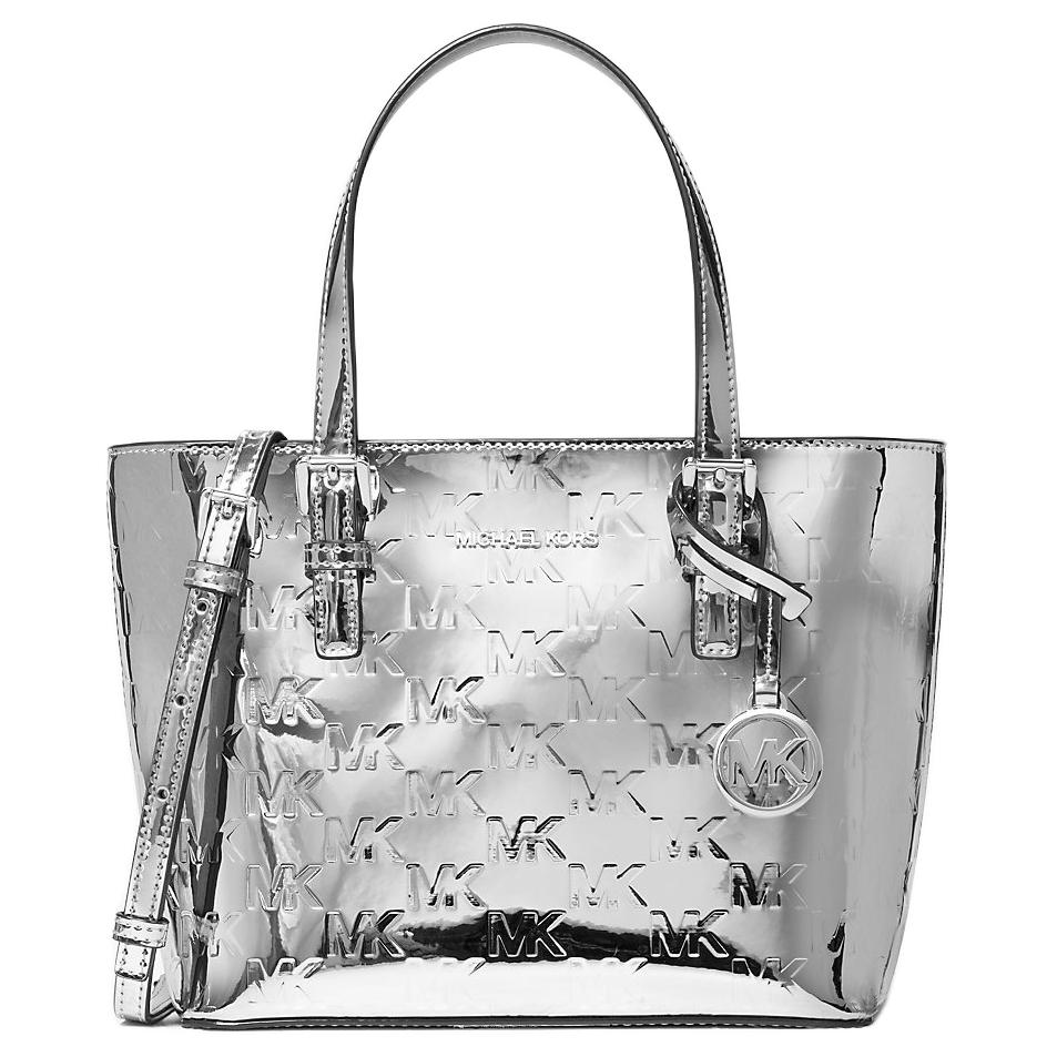 

Michael Kors Mk Jet Set Extra Logo Embossed Pu Tote Bag Women tote Silver 35F5STVT0O-SILVER Basic Set (Bag)