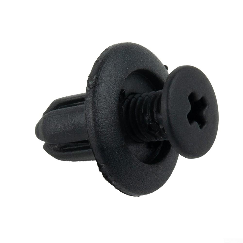 50PCS 8mm Hole Plastic Rivets Fixing Fastener Push Clips Black Fit For Many Cars