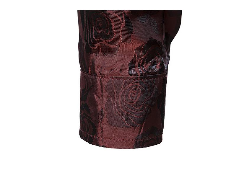 Men's Fashion Rose Print Long Sleeve Slim Fit Shirt – Autumn 2021 Collection