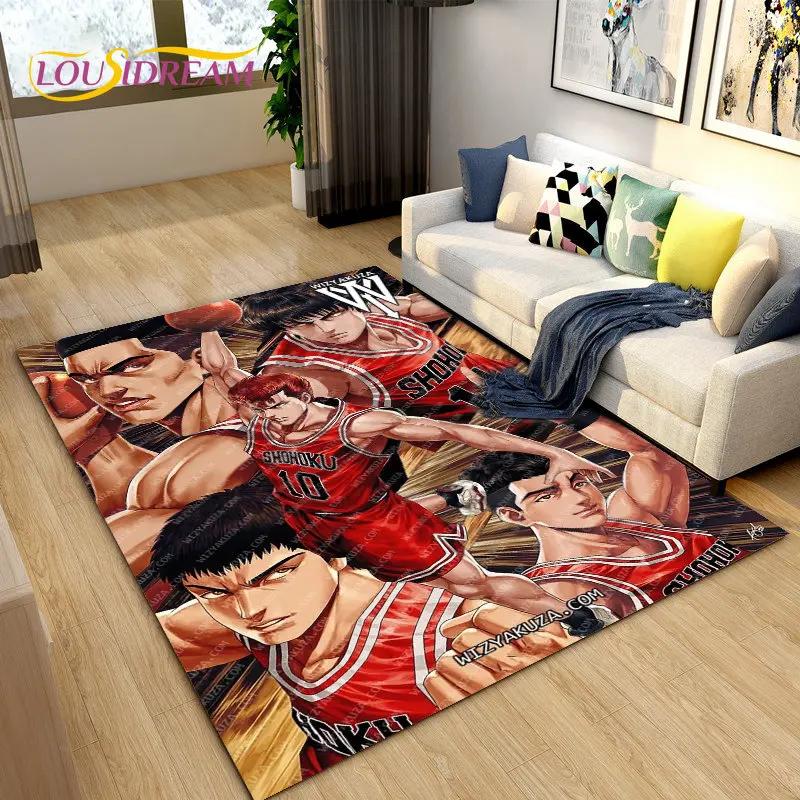 Slam Dunk Japonia Anime Kreskówka Dywan Obszarowy, Dywanik Dywanowy do Salonu Sypialni Sofa Wycieraczka Dekoracja, Mata Podłogowa Antypoślizgowa do Zabawy dla Dzieci