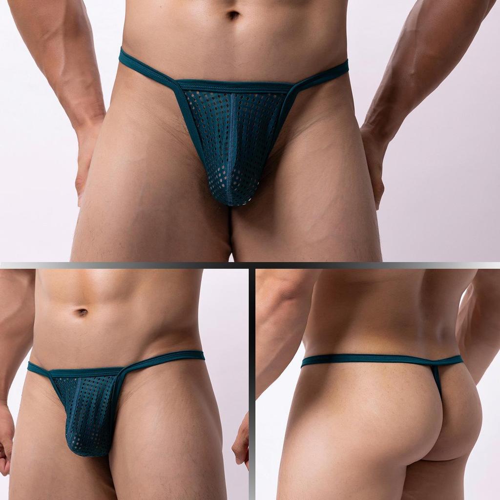 Evropská, americká, japonská a korejská pánská sexy síťovaná tanga E108 s nízkým pasem