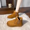 2025 Winter Women Short Plush Warm Snow Boots Casual Shoes New Suede Fur Chelsea Ankle Boots Flats Platform Ladies Shoes Botas