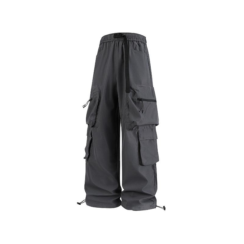 Men's four-season men's overalls solid color quick-drying multi-bag casual pants outdoor hiking pants
