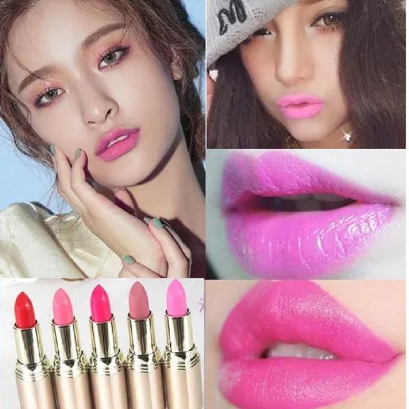 Lippenstift Wasserdicht Langanhaltend Rote Lippenstifte Beständig Rosa Lippenstift Samtlippenstift Kosmetik Mädchen Frauen Make-up