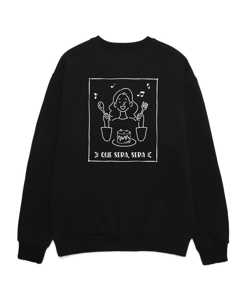 VANNWORKS Que Sera Sera Woman Ver Oversized Sweatshirt (Vncts105) Black