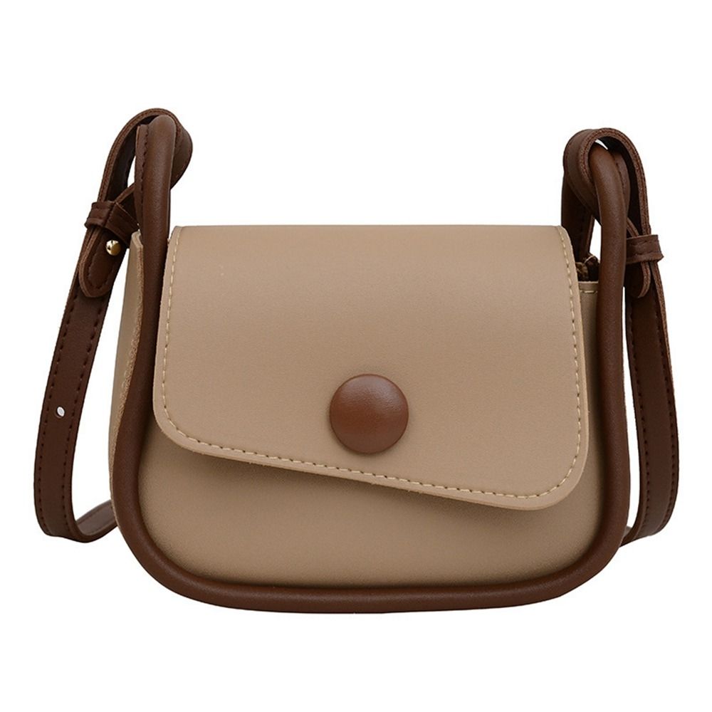 Korean Style Shoulder Bag PU Leather Crossbody Bag Fashionable Small Square Saddle Bag  Women