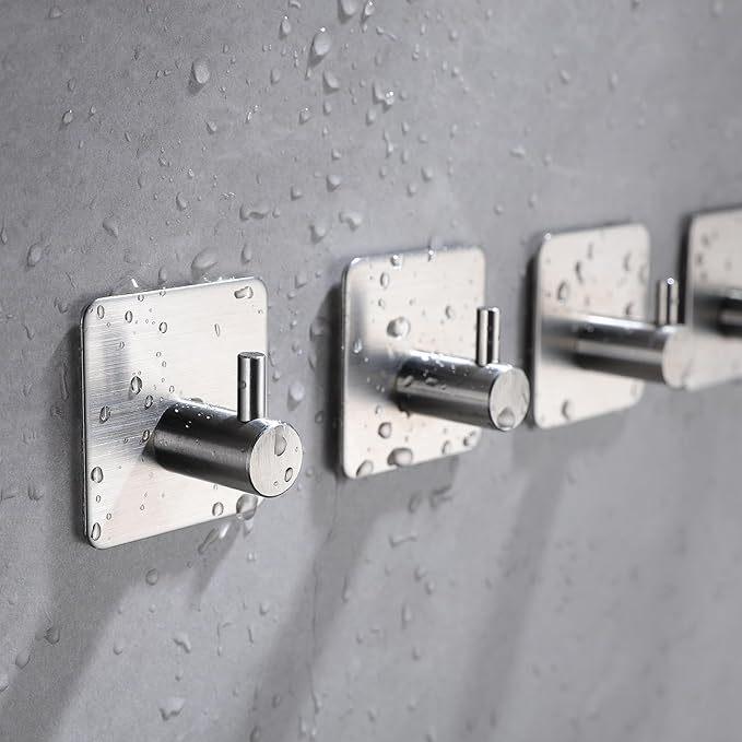 Bohrerfreie Klebe-Kleider- und Huthaken aus Edelstahl für Badezimmer und Tür