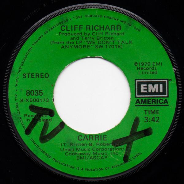 

7inch Record CLIFF RICHARD - Carrie 8035 EMI America 1979 US Rock Used