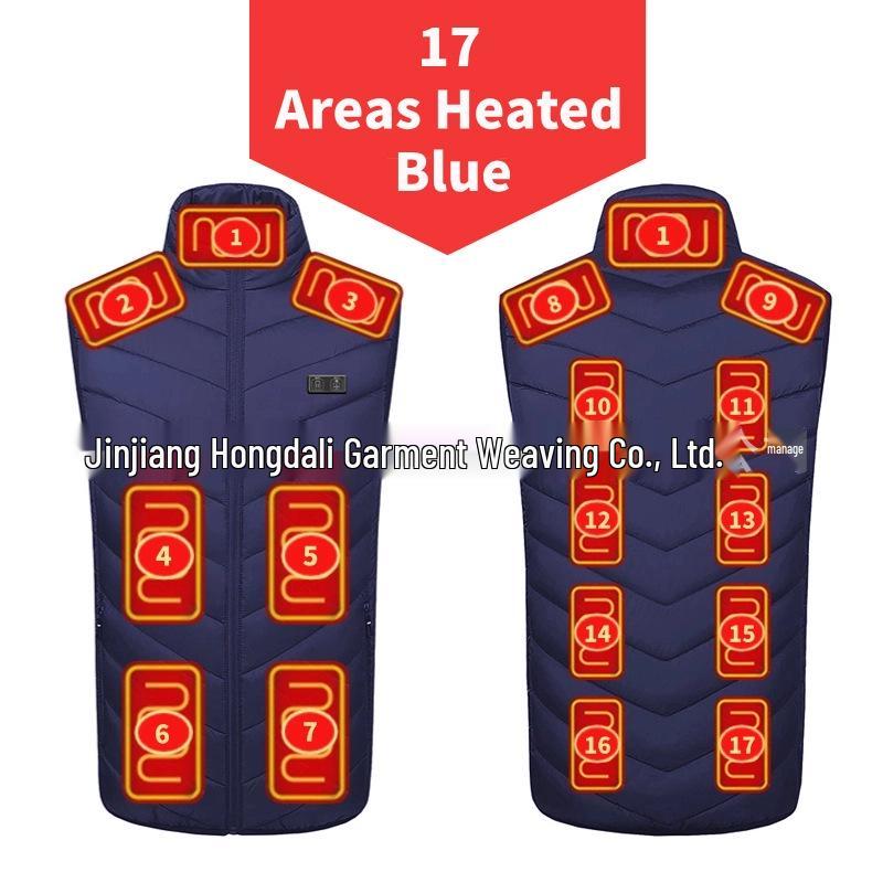 Seventeen-Zone USB Electric Heating Vest for Winter Warmth