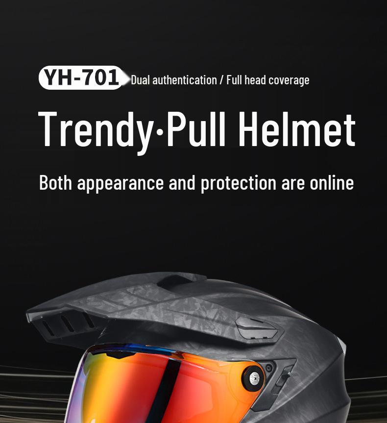 3C Certified Unisex Full Face Motorcycle Helmet with Double Visor for Touring and Off-Road