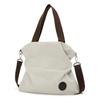 Canvas Bag Large Capacity Reusable Prevent Deformation Cloth Shopping Bag Creamy White