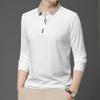 Neues Herren Business Casual Langarmhemd Einfarbiges Poloshirt Modisch Atmungsaktiv Bequem Vielseitiges Oberteil