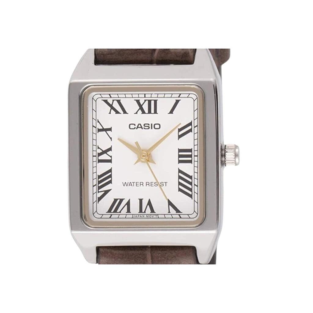 Casio Standard Analog Chrome Plated Leather Strap White Dial Quartz LTP-V007L-7B2 Women's Watch