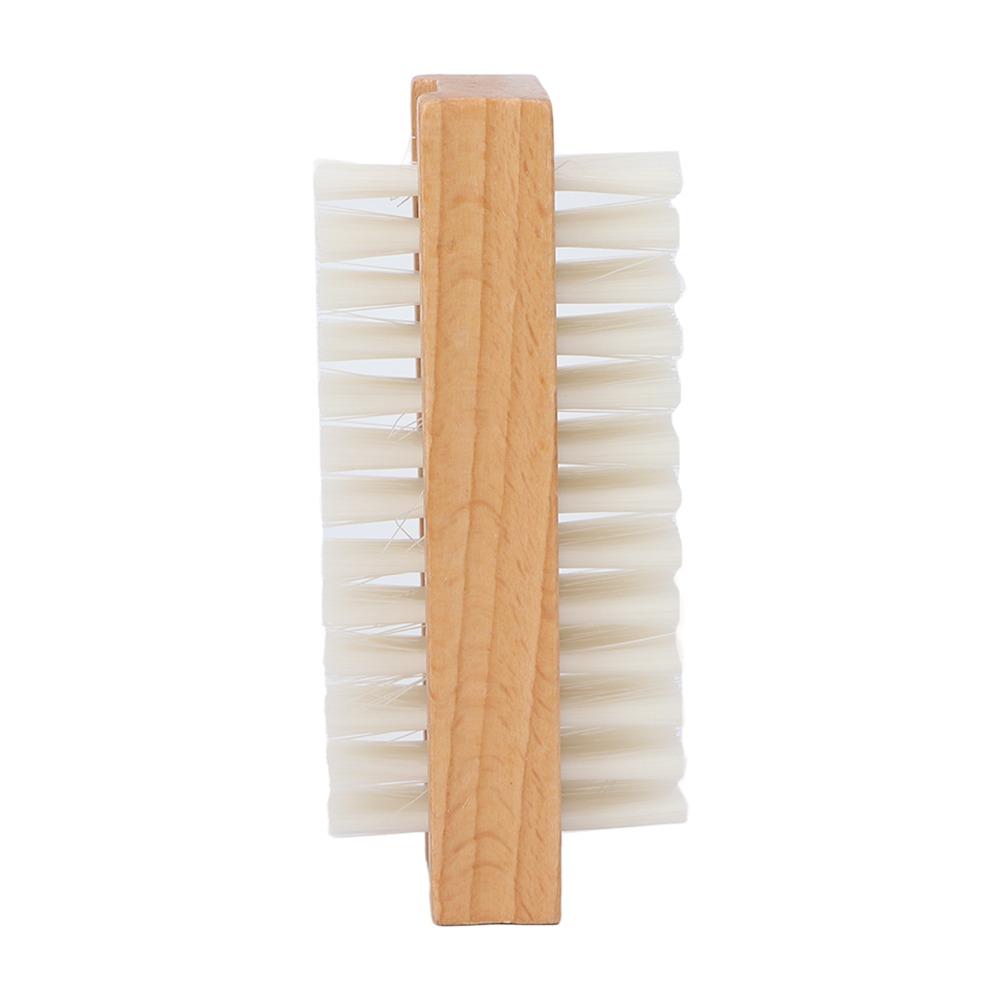 Nylon Bristles Wooden Manicure Brush Double Sided Design Cuticle Cleaning Brush  Nail Gap Cleaning