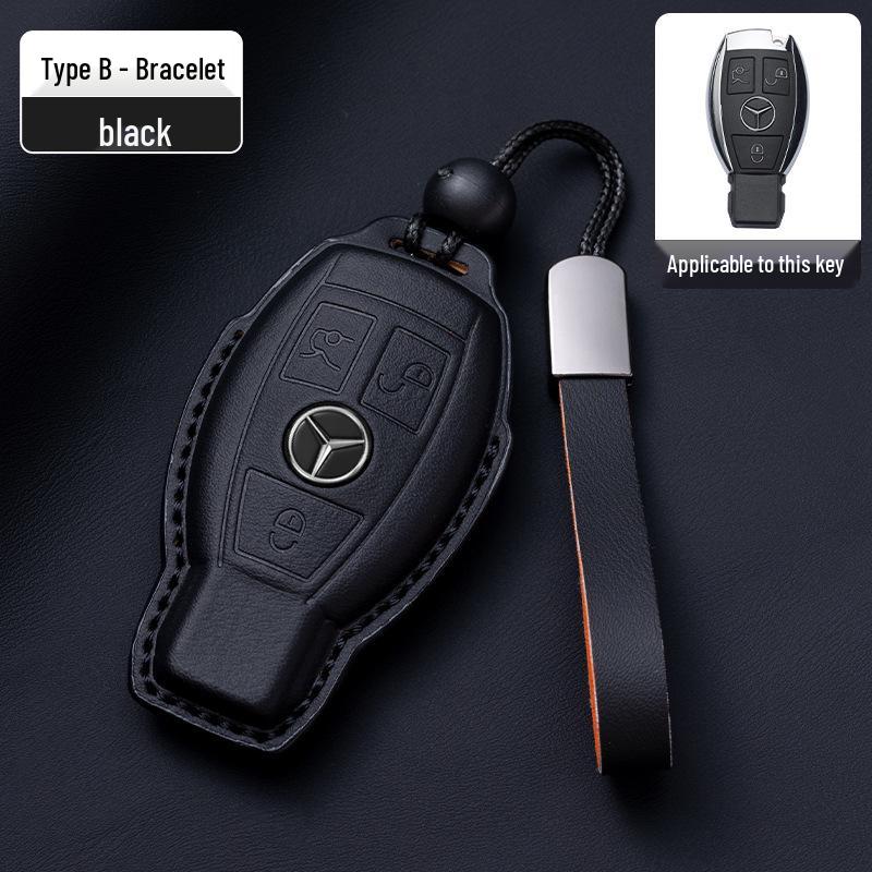 Mercedes-Benz Original Color Nappa Leather Key Case for GLE, GLAC200L, C260L, E300L, E-Class, S-Class, and C-Class.