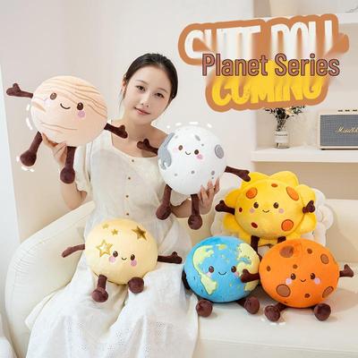 Adorable Planet Plush Toy: Moon, Earth, Saturn & Mars Doll Pillow Gift for Kids