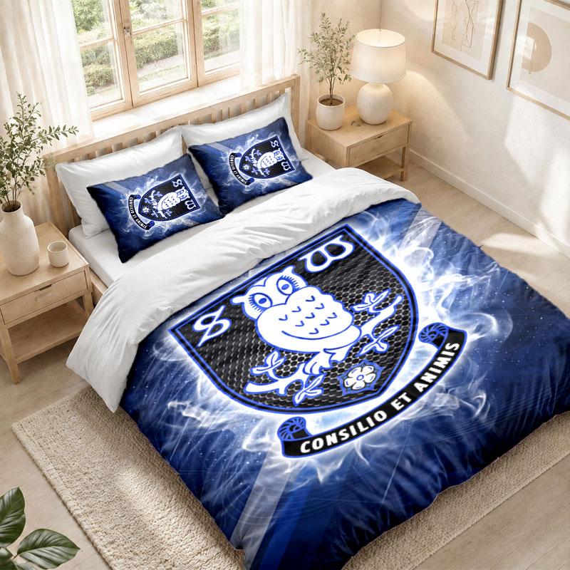 Bedding Set 1 Duvet Cover 2 Pillowcases Sheffield Wednesday Print Bedroom Home Decoration
