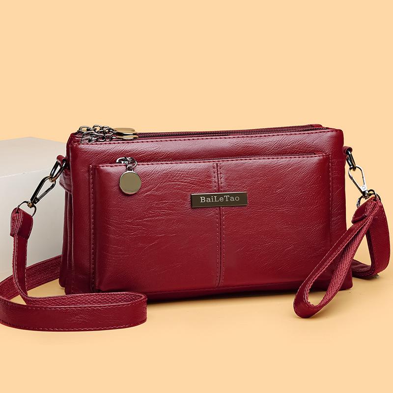 Dámská taška Měkká kůže Mateřská taška Crossbody kabelka středního věku Kabelka Taška přes rameno Vícevrstvá taška Taška na mobilní telefon