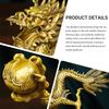 Aris & Juno Brass Prosperous Dragon Feng Shui Statue – Chinese Wealth & Prosperity Figurine for Entryway, Home Office Desk or Shelf Decor, Gift for