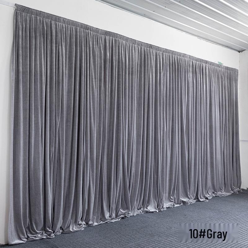 Gold and Black Velvet Wedding Backdrop with Red Gauze Drapes