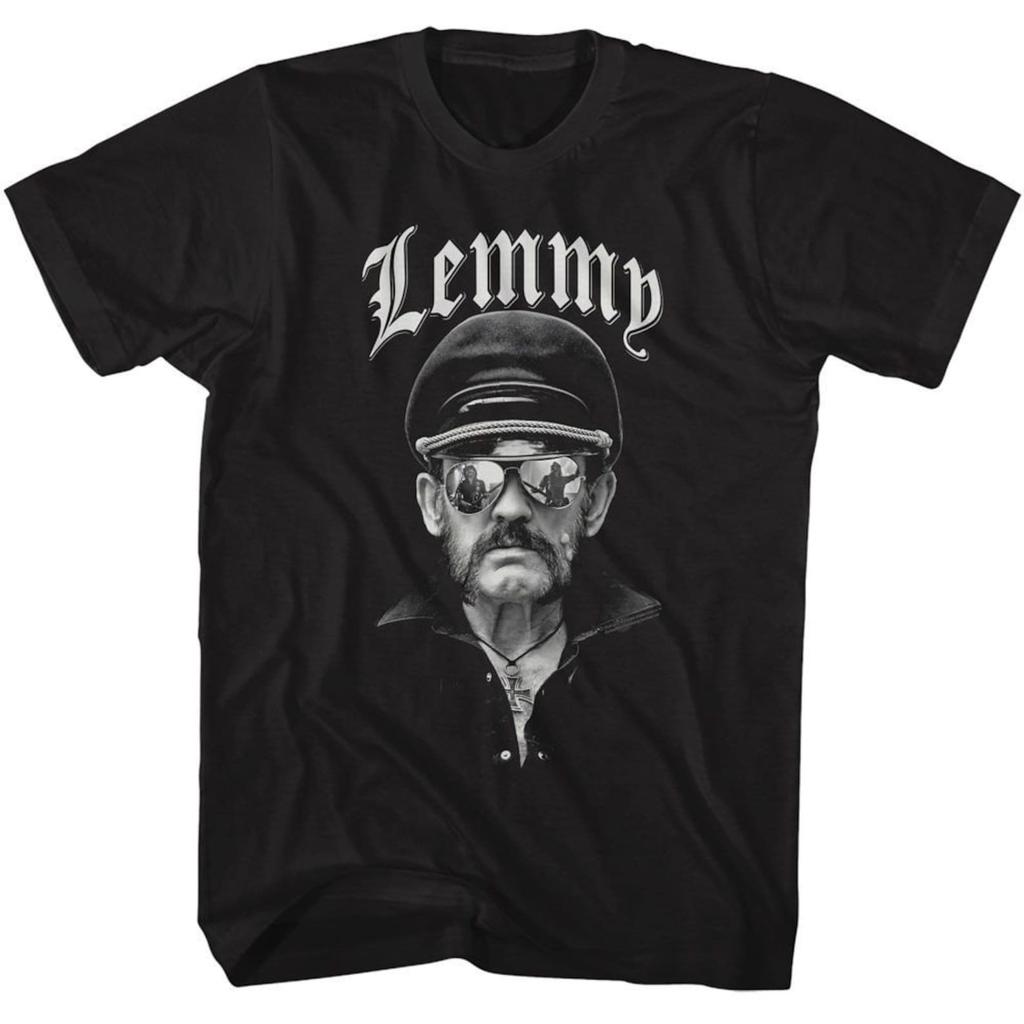 Lemmy Motorhead Glasses and Cap Black T-Shirt