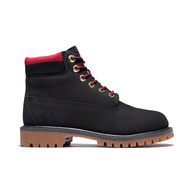 (GS) Botas Impermeables Premium de 6 Pulgadas Timberland 'Negro Rojo' para Niños A2FNV001
