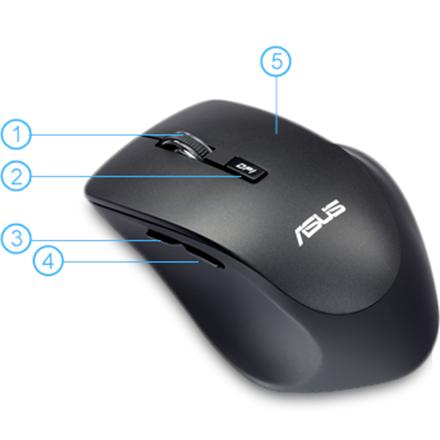 Asus | Wireless Optical Mouse | WT425 | Wireless | Black