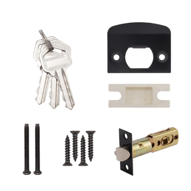 Elegant Door Knobs with Square Rosettes Privacy Lock Portable Accessory for Bedroom and Bathroom Daily Casual Use