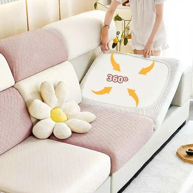 Husă de canapea din poliester groasă Jacquard elastic 1/2/3/4 locuri în formă de L Huse de canapea de colț Anti-alunecare