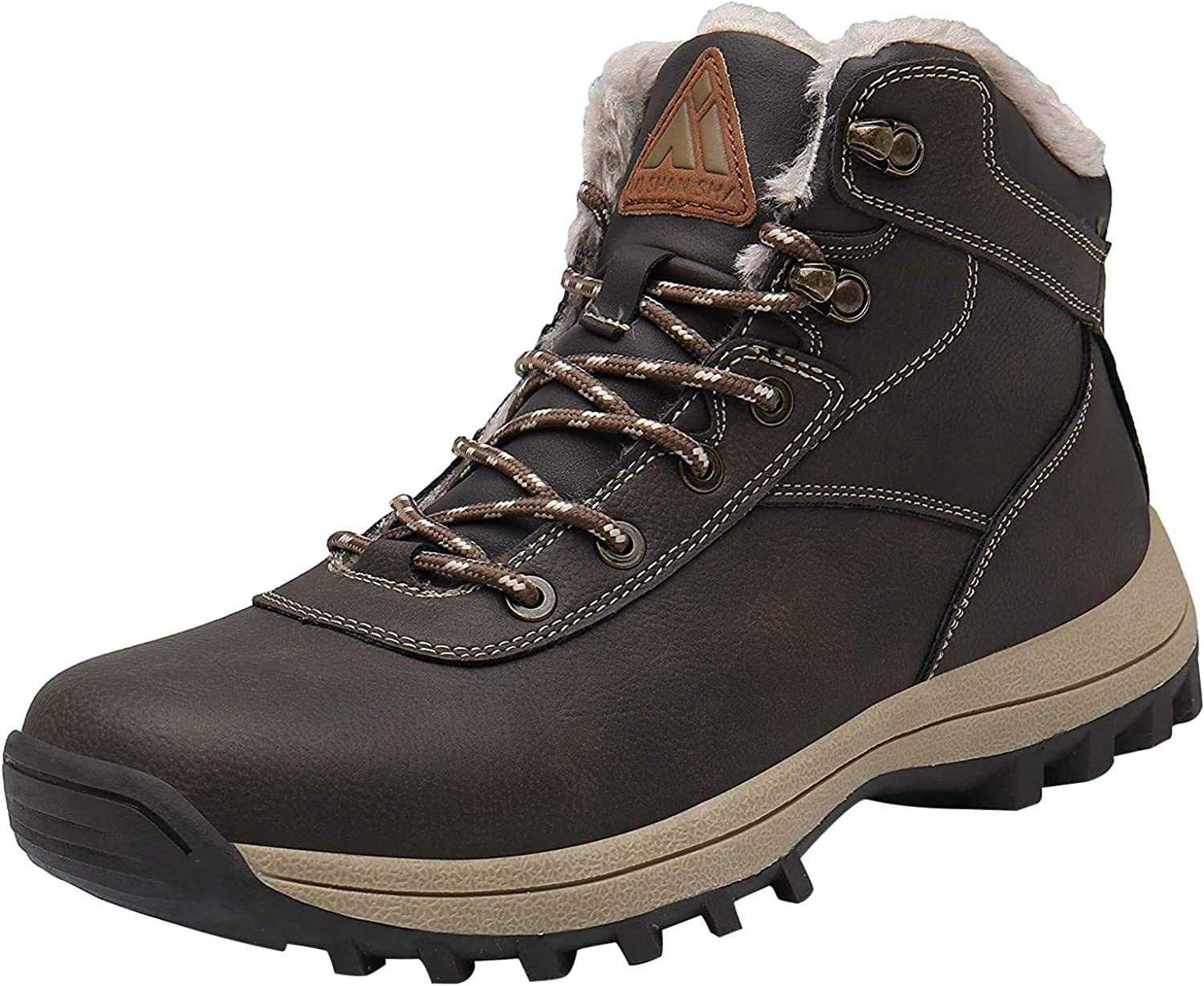 

Mishansha Winter Snow Perfect for and Size High-Cut Fleece-Lined Boots, Waterproof, Non-Slip, Unisex, Fishing, Hiking, Camping, 28.0 cm, Brown-014