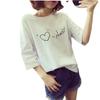 New Korean Version of Women's Student Clothes Women's Round Neck Printed Short-sleeved T-shirt Women's Shirt Women's