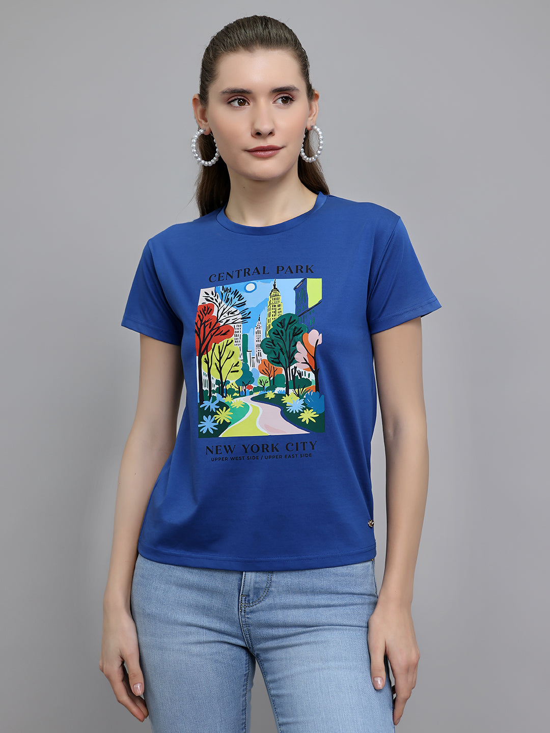 Monte Carlo Women Regular Fit Blue Top M синий
