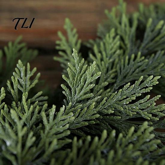 DIY Christmas Floral Arrangements 4/6FT Artificial Cedar Garland, Real Touch Pine Garland Decoration, Faux Winter Wreath, Realistic Cypress with Cones