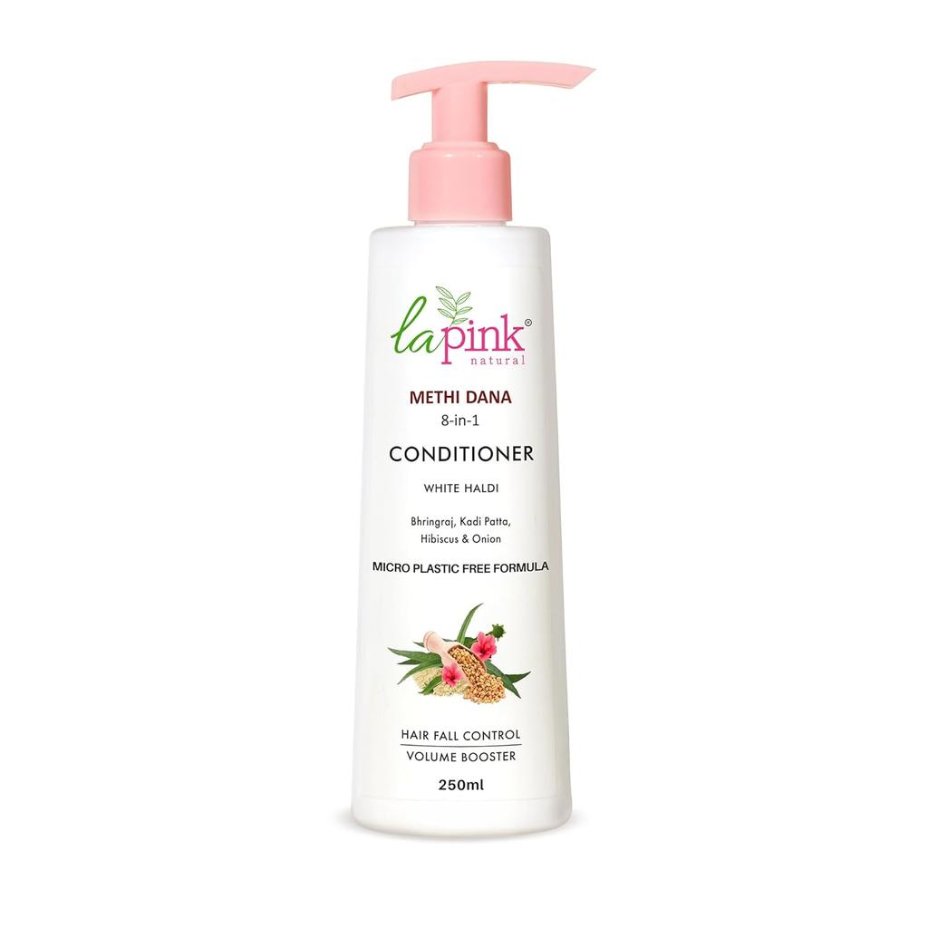 La Pink Methi Dana 8-in-1 Conditioner with Hibiscus & Onion | For Hair Fall Control | 100% Microplastic Free Formula | All Hair Types | 250ml