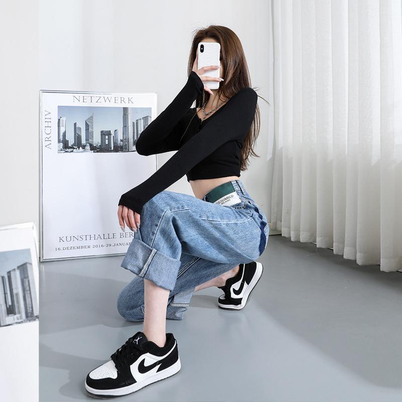 Women's New Autumn High Waisted Slimming All In One Thick Denim Wide Leg Pants