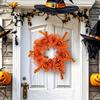 Halloween Wreath Pendant, Front Door Pendant Halloween Pumpkin Wreath Door Hanging