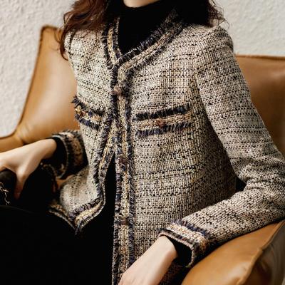 Kleiner duftender grober Wollmantel im französischen Stil für Damen, Frühling/Herbst, hochwertiger Sinn