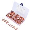 140pcs Open Barrel Wire Crimp Terminal 9‑Type Copper Ring Lugs Connector Universal for Cars