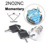 2/3 Positions Rotary Buttons 16/19/22mm Metal Brass Chrome Key Push Selector Switch 2NO2NC Press Without LED 2 keys