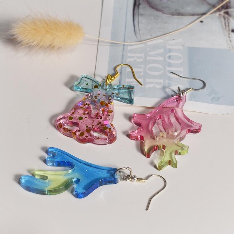 Orecchini Serie Natalizia Stampi in Silicone Stampi per Resina Epossidica Cristallina Ornamento Natalizio per Artigianato di Gioielli Festivi