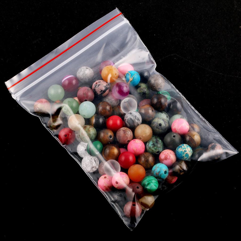 100 Piezas/Paquete Pequeñas Cuentas Redondas de Piedra Natural de Energía con Agujeros, Cristal Curativo Reiki Ágata Jade Gemas Cuentas Sueltas para Fabricación de Joyería Accesorios DIY