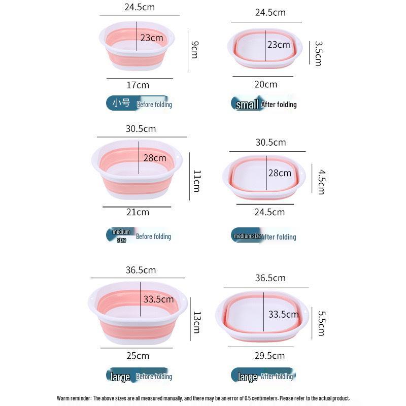 

Портативная складная раковина для путешествий и улицы - Большой размер для младенцев и общежитий Large, Medium, Small розовый