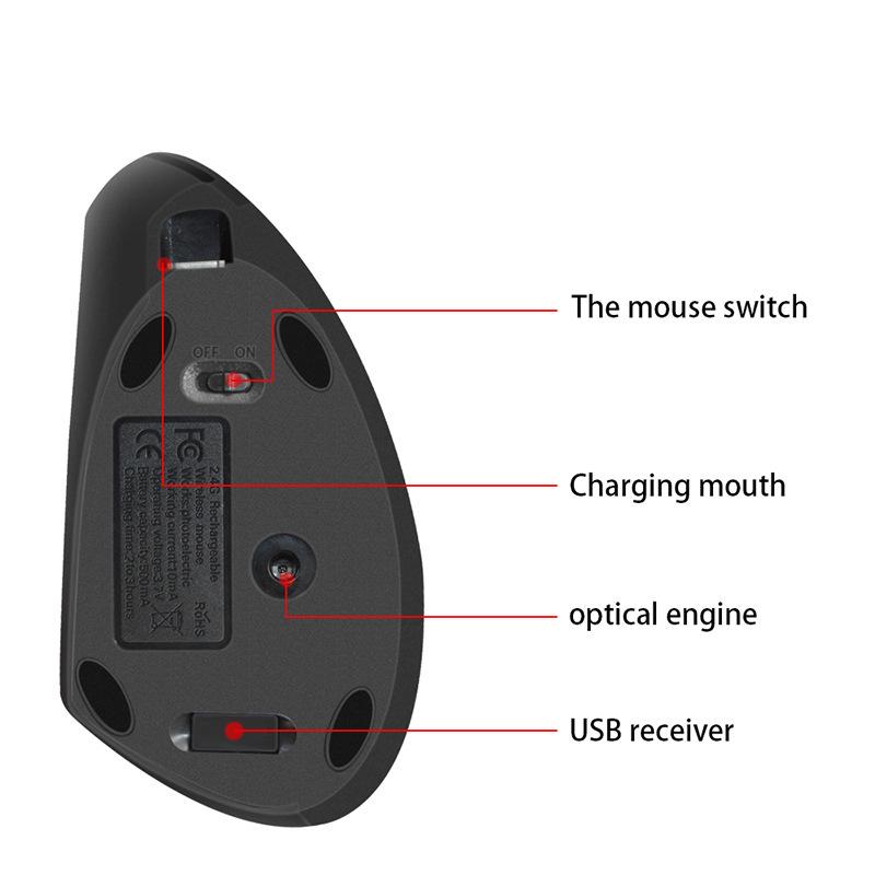 Left-Handed Ergonomic Wireless Charging Mouse - Fifth Gen