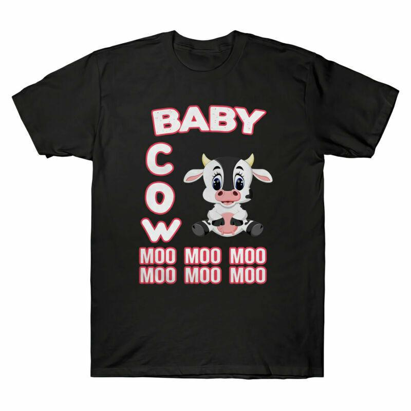 Baby Cow Moo Moo Moo Moo Moo Moo Funny Men s T Shirt Cotton Short Sleeve Tee top M