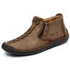 Men's Large Size Zipper Martin Boots - Spring & Autumn Casual Outdoor Handmade Stitched Work Boots