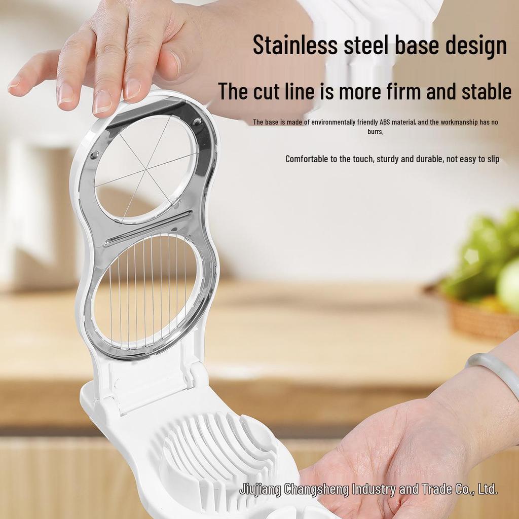 Dual-Function ABS Egg Slicer & Separator - Household Tool for Salted Duck Eggs