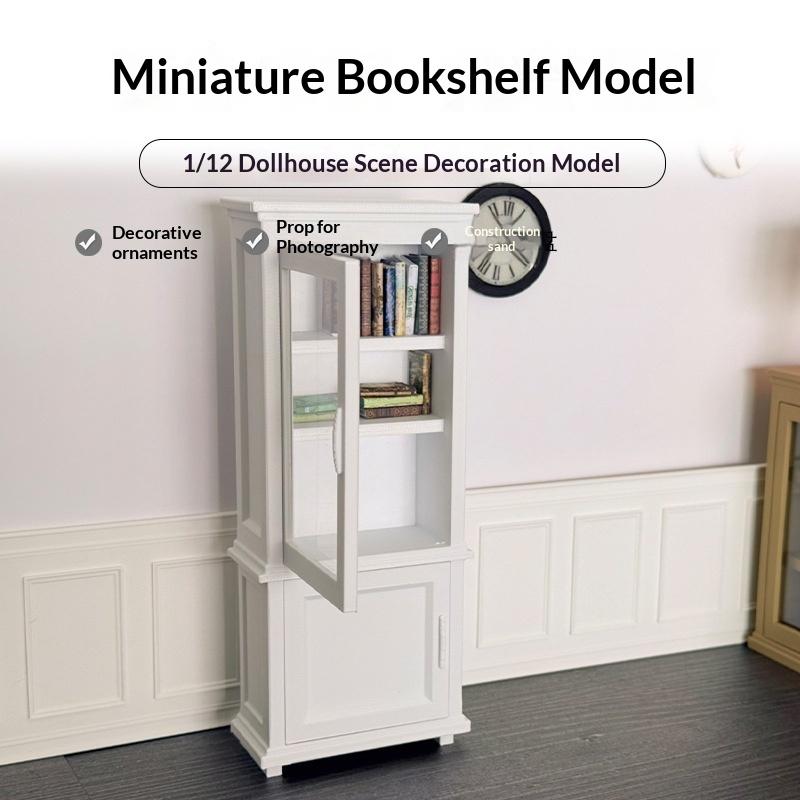 Miniatur Bücherregal Ornament Mikro Szene Lagerregale Ornamente 1/12 Puppenhaus Vitrine Modell Puppenhaus Möbel Dekor