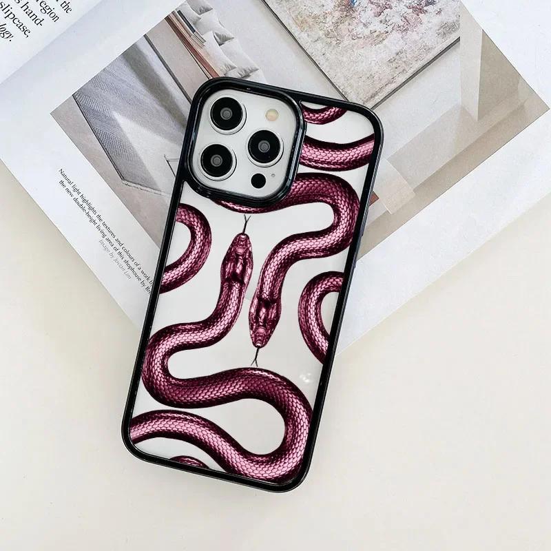 Luxurious Gold Snake Clear Case for IPhone 16 12 14 13 11 Pro Max Mini X XR XS 15 8 Plus Case Dragon Fundas for IPhone 13 Cover