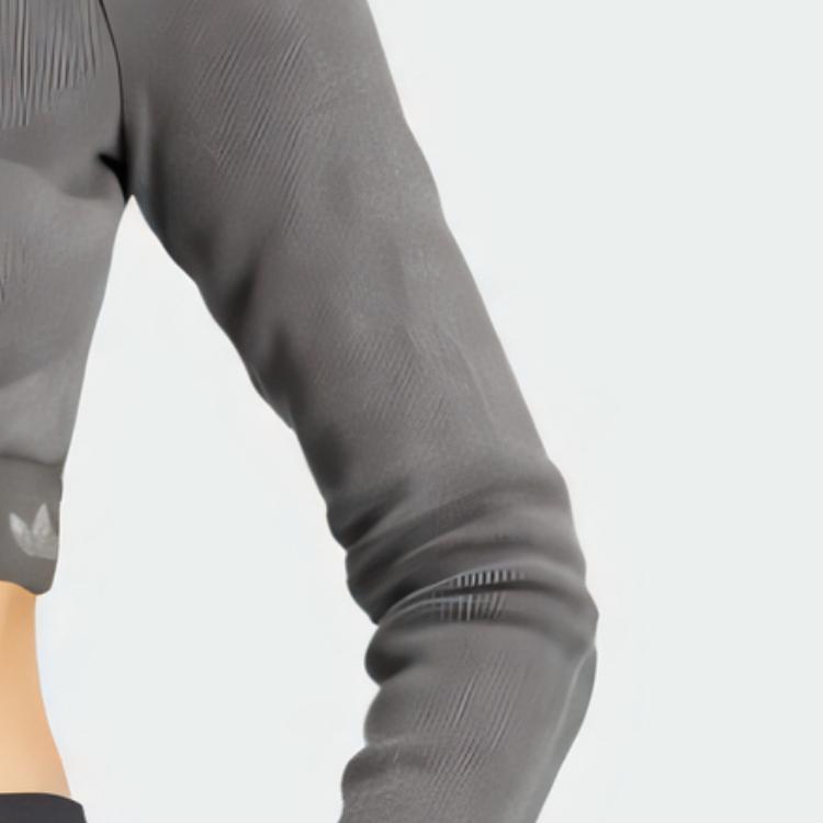 Adidas Womens Ribbed Long Sleeve Crop Top Black Women Streetwear JD0014